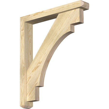 Ekena Millwork Merced Craftsman Rough Sawn Bracket w/ Offset Brace, Douglas Fir, 4"W x 26"D x 30"H BKT0402X26X30MRC04RDF